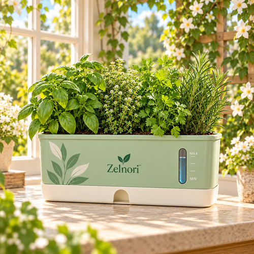 Zelnori Self-Watering Herb Planter - product view
